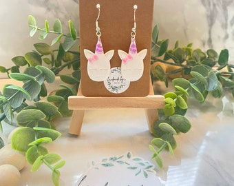 Handmade Unicorn Earrings: Polymer Clay Dangles, Hypoallergenic
