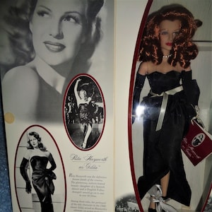 new rare SIGNED- RITA HAYWORTH 15&quot; vinyl fashion doll as gilda-simple wishes/fao schwartz/alzheimer foundation-006/9900-