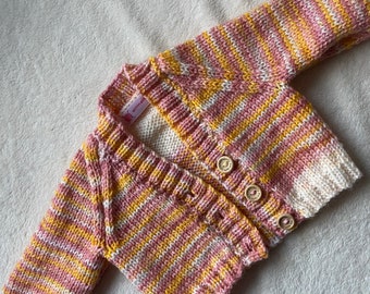 NEWBORN BABY CARDIGAN, handmade baby cardigan, newborn baby girl gift, knitted baby clothes