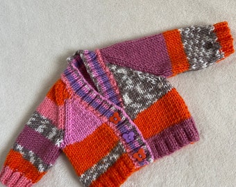 Premature baby cardigan, rainbow baby cardigan, prem baby knit cardigan, nicu baby clothes, prem baby girl gift