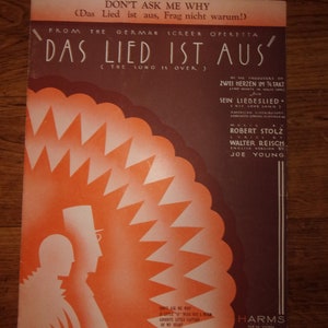 Rare 1931 German BAUHAUS Sheet Music &quot; Das Lied Ist Aus&quot; The Song Is Over Only Copy Worldwide Art Deco Frameable