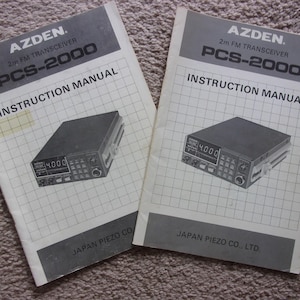 TWO Vintage Azden Radio Manuals Transceiver 2000 Instrcuction manuals Japan Peizo Co