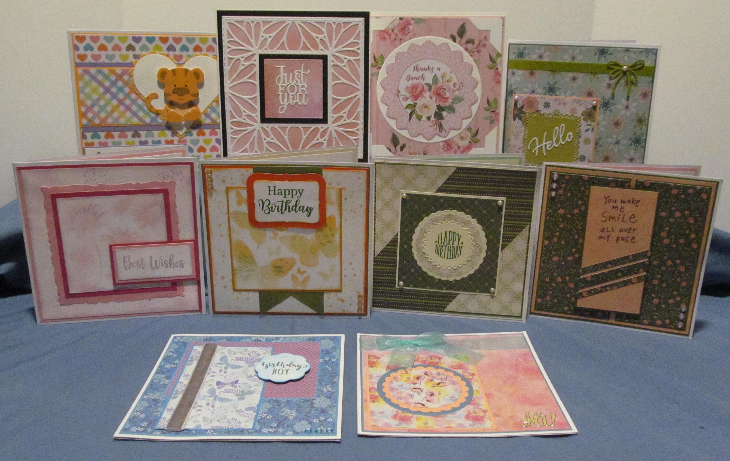 10 VARIOUS SENTIMENTS greeting cards (#285) FREE shipping
