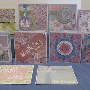 10 VARIOUS SENTIMENTS greeting cards (#196) FREE shipping
