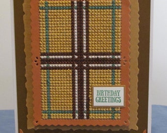 HANDMADE cross stitch greeting card-FREE shipping