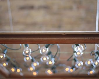 dimmable repurposed window frame light with vintage bell