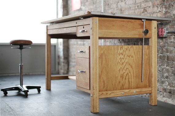 Drafting Table Desk Drawers Etsy