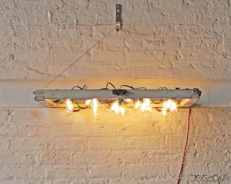 dimmable repurposed window frame light withceiling or wall-mount image 1