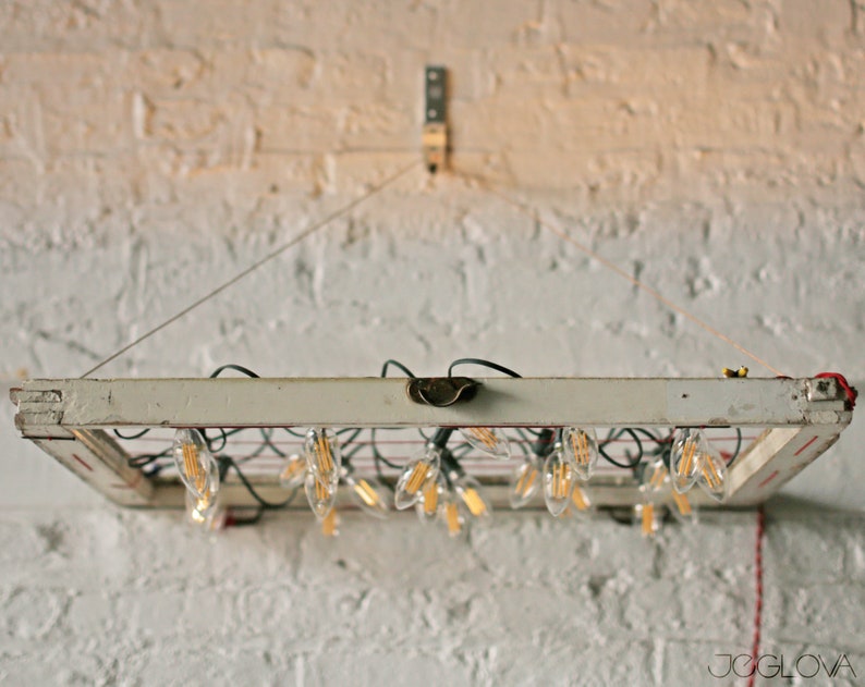 dimmable repurposed window frame light withceiling or wall-mount image 2