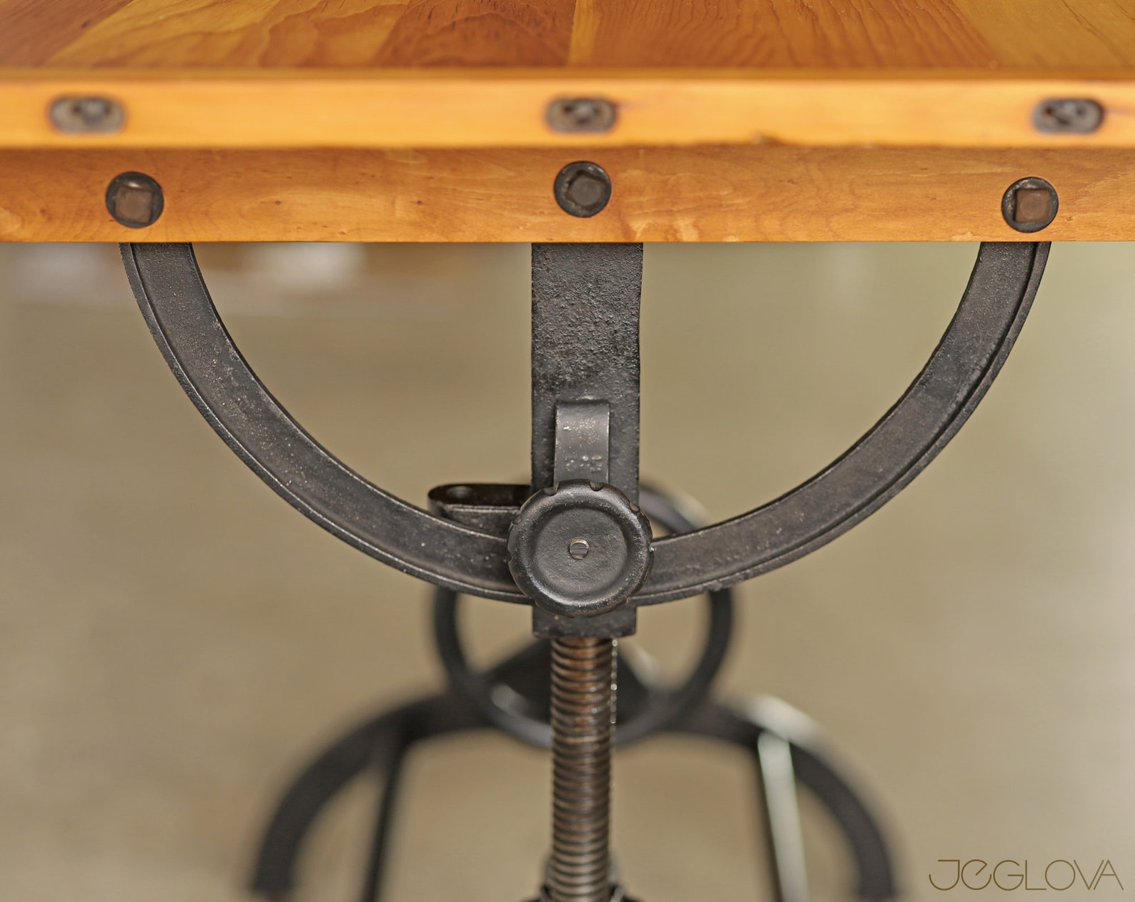 Vintage Cast Iron Base Drafting Table by Hamilton MFG Co rare, Vintage Industrial, Complete With