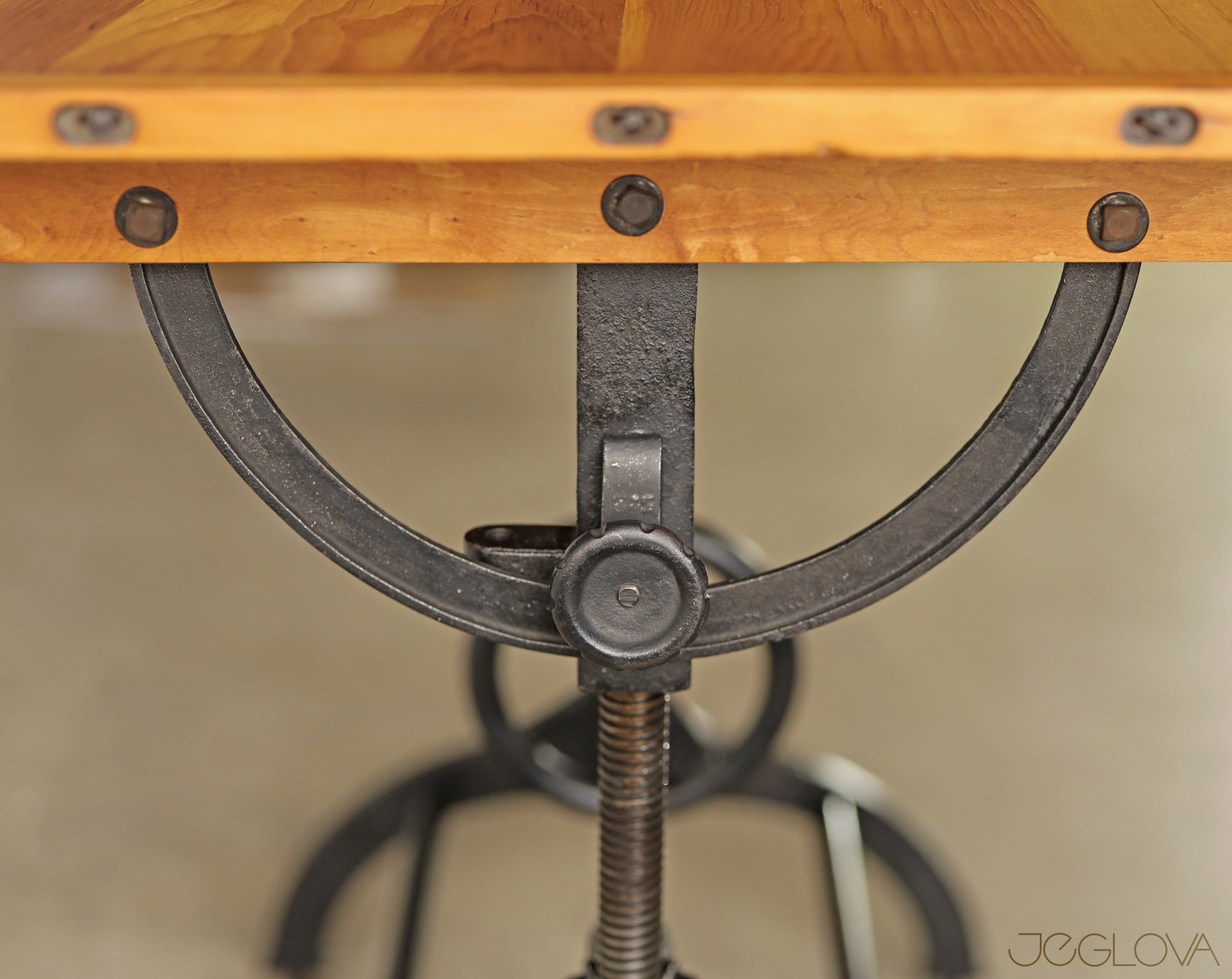 Vintage Cast Iron Base Drafting Table by Hamilton MFG Co rare, Vintage Industrial, Complete With