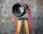 unique vintage industrial floor lamp repurposed projector and surveying tripod
