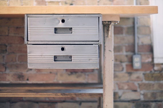 Floating Industrial Metal Drawers For Workbench Or Table Etsy