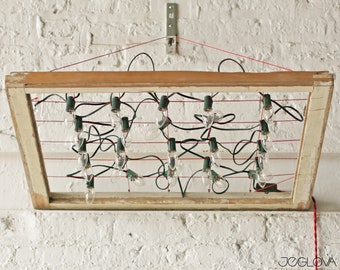 vintage window frame light with on-cord switch