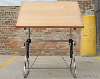 vintage adjustable drafting table by the Frederick Post Co