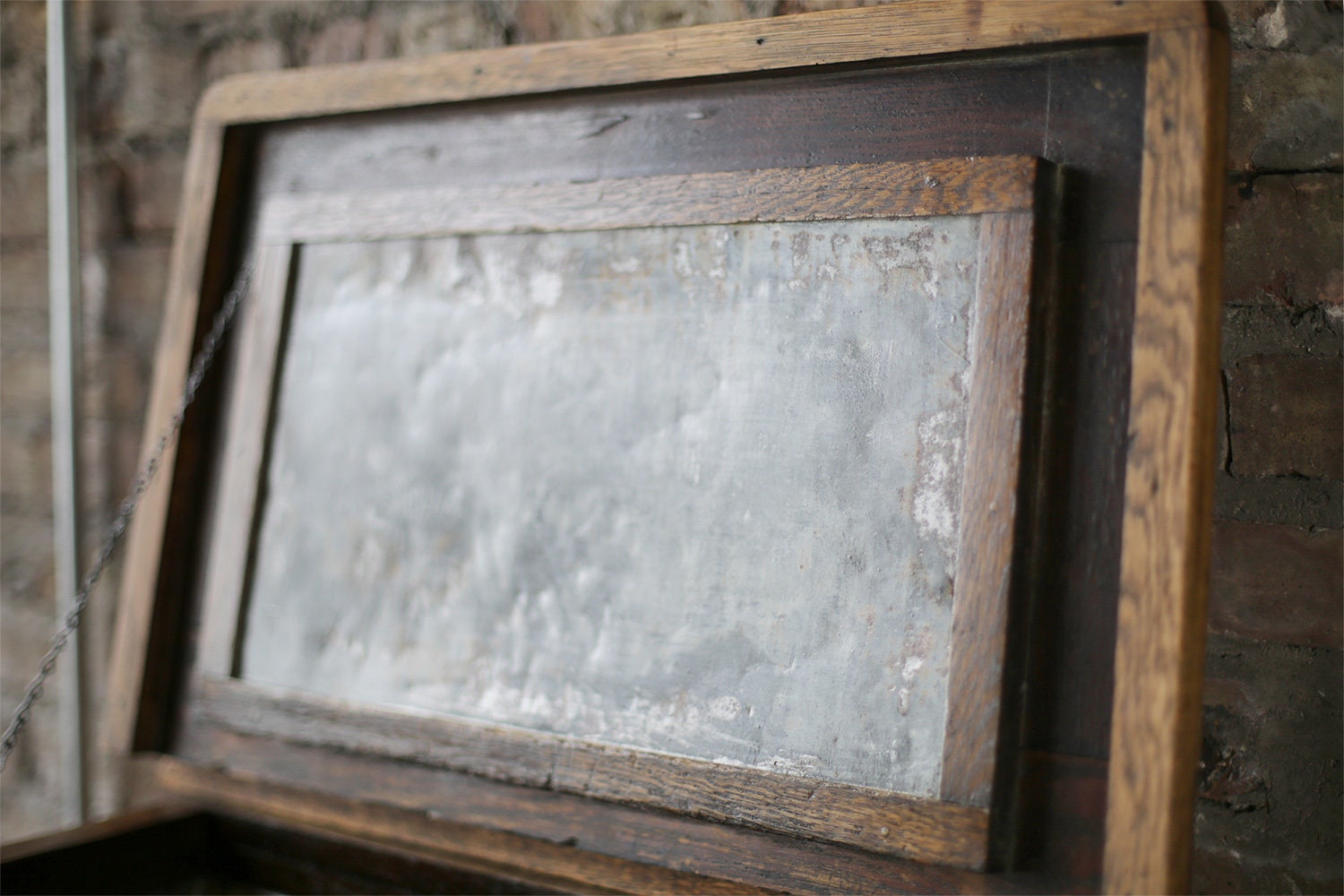 Antique Japanese Tajimashikiseisakusho Oak Wood Ice Box Freezer