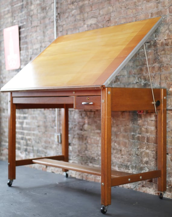 Vintage Drafting Table By Mayline Desk Vintage Industrial Etsy