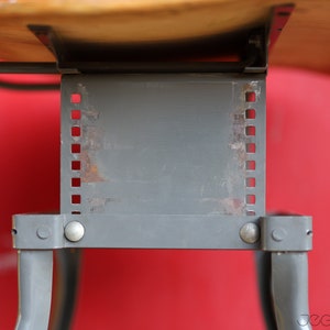 tall vintage industrial drafting UHL Art Steel stool by Toledo Co image 6