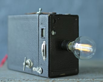 vintage Kodak Brownie camera turned lamp
