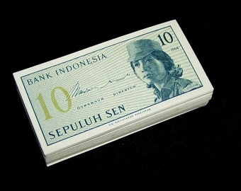 Indonesia 10 Sen  1964 P 92 UNC LOT 5 PCS 