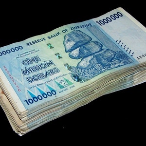 100 pcs x Zimbabwe 1 Million Dollar banknotes - CIRCULATED currency money bundle