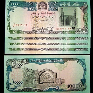 5 pcs x Afghanistan 10000 (10,000) Afghanis UNCIRCULATED paper money currency