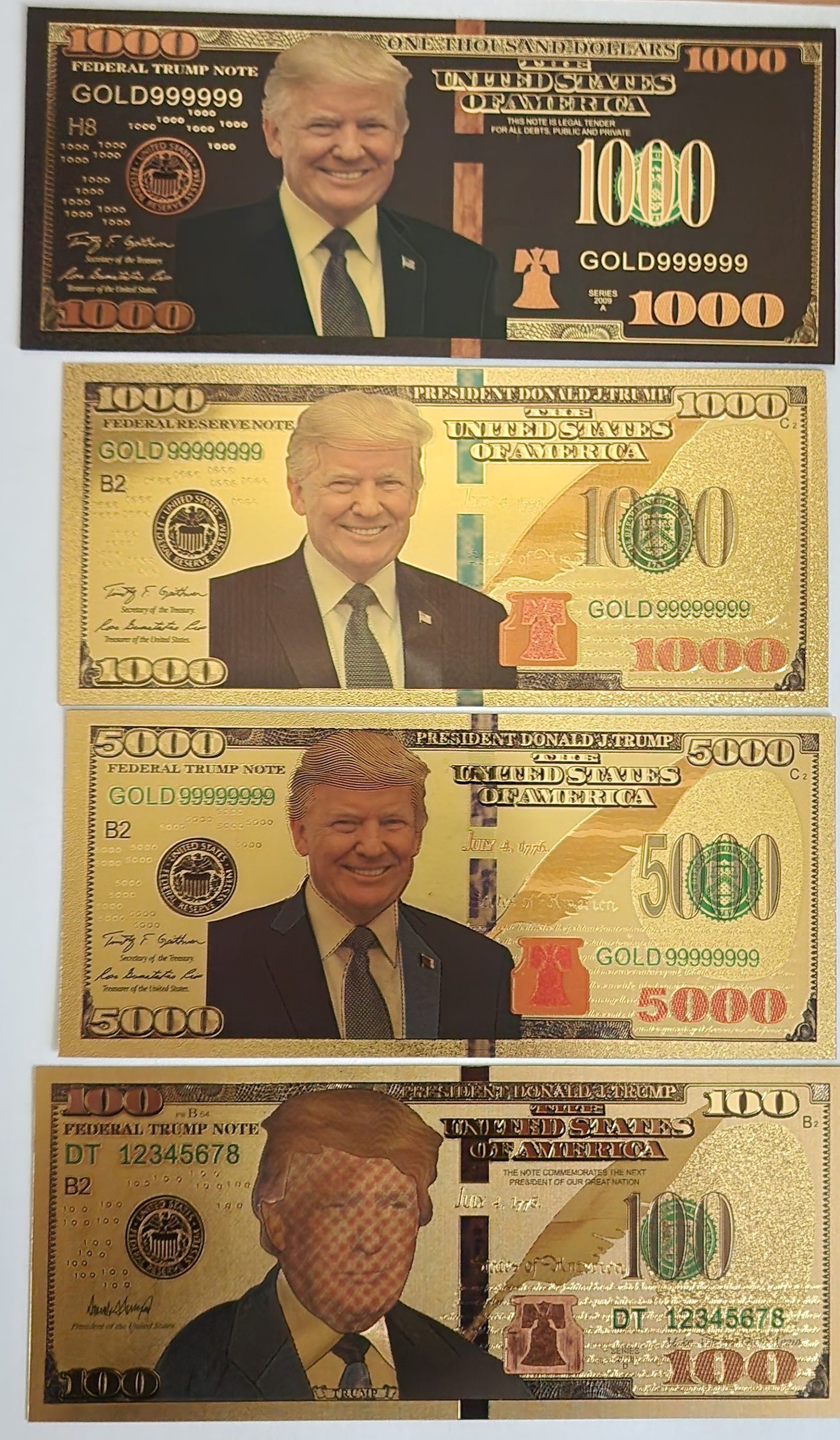 Bitcoin Trump Bills 5-Pack Donald Trump Bitcoin Dollar Bills - Collectible  Novelty Banknotes For Gifts & Decor Novelty Currency