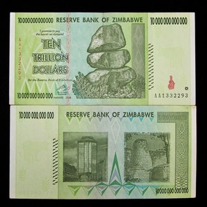 1 pc x Zimbabwe 10 Trillion Dollar Banknote-CIRCULATED /currency