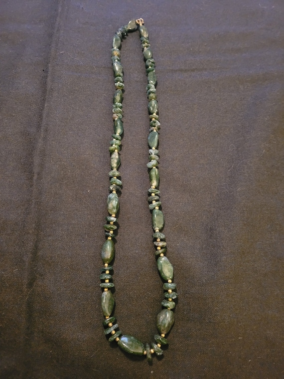 Green Agate Necklace 30"