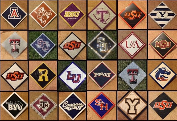 Decorated Grad Caps Mortar Boards Custom Order Etsy