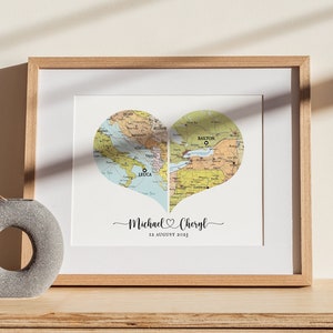 Karte mit 2 Orten,Geschenkdruck,Weihnachtsgeschenk Hochzeit,Weihnachtsgeschenk Hochzeit,Weihnachtskarte,Weihnachtskarte,Weihnachtskarte,Paar, horizontaler Kartendruck