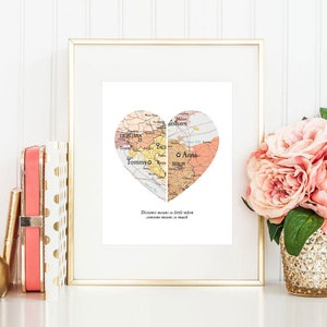 Map with 2 important places,Distance map couple,Birth 2 dates gift print,Custom map names dates,Christmas gift marriage,Friends map distance zdjęcie 6