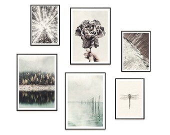 Ensemble de 6 estampes d’art de mur, affiches scandinaves, galerie de salle de bains, galerie de photo monochrome, art de mur de chambre à coucher, photo moderne, scandinave