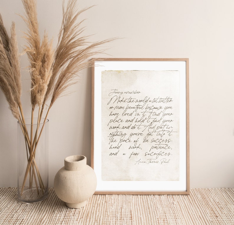 Custom text Print: Old Letter Style, Poster with your quote, Handletter typography image 2