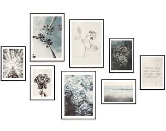 Ensemble de 8 tirages d’art mural, Affiches scandinaves, Galerie de salon, Galerie de photos monochromes, Art mural de chambre à coucher, Photo moderne, Scandinave