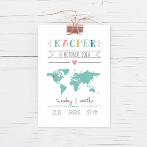 Poster geboorteakte, aangepaste baby geboortekaartje, geboortekaartje, nieuwe baby cadeau, baby verjaardag poster, baby cadeau, baby geboren, verjaardag