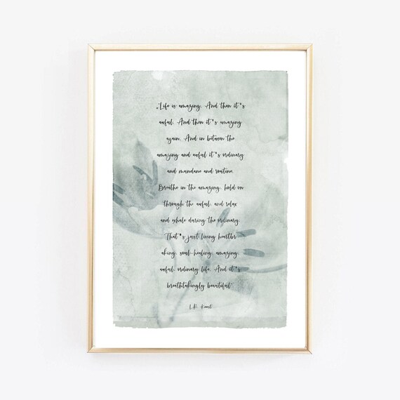 Poster Inspirational Wall Art Life Is Amazing And Then Its Etsy