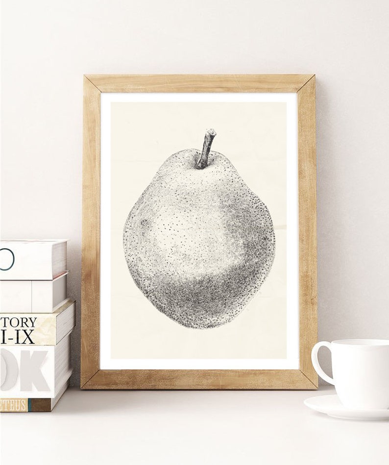 fruit pears art prints, vintage kitchen Decor,healthy food print, Gift Idea,Poster,Gift,food print,kitchen prints,kitchen decor zdjęcie 2