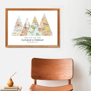Adventure Together Map Mountain,travel Places Map,map Wedding Gift ...