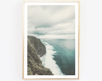 Coastal Cliff Seascape Print, Nordic Wall Art