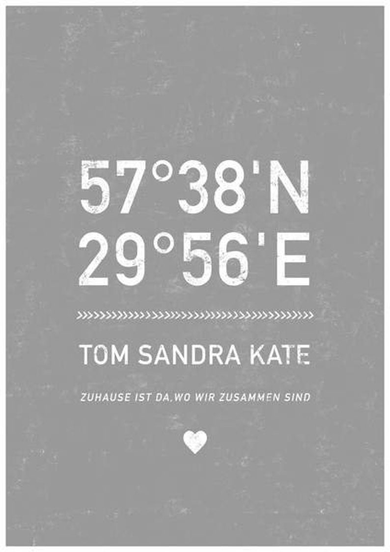 personalized poster home coordinates,poster,home,latitude longitude, housewarming,new home, household, zuhause ist da wo wir zusammen sind image 2