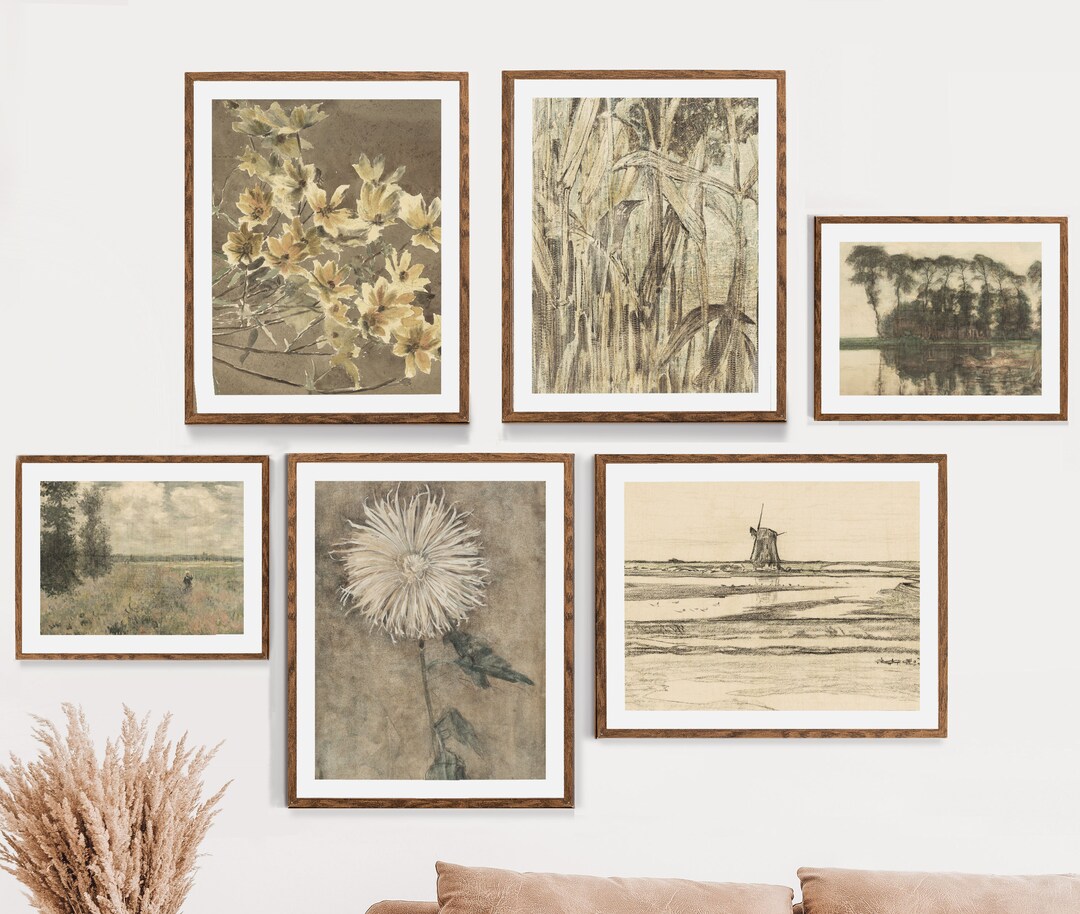 Cottagecore Gallery Wal, Boho Bundle Print Set, Vintage Prints Set ...