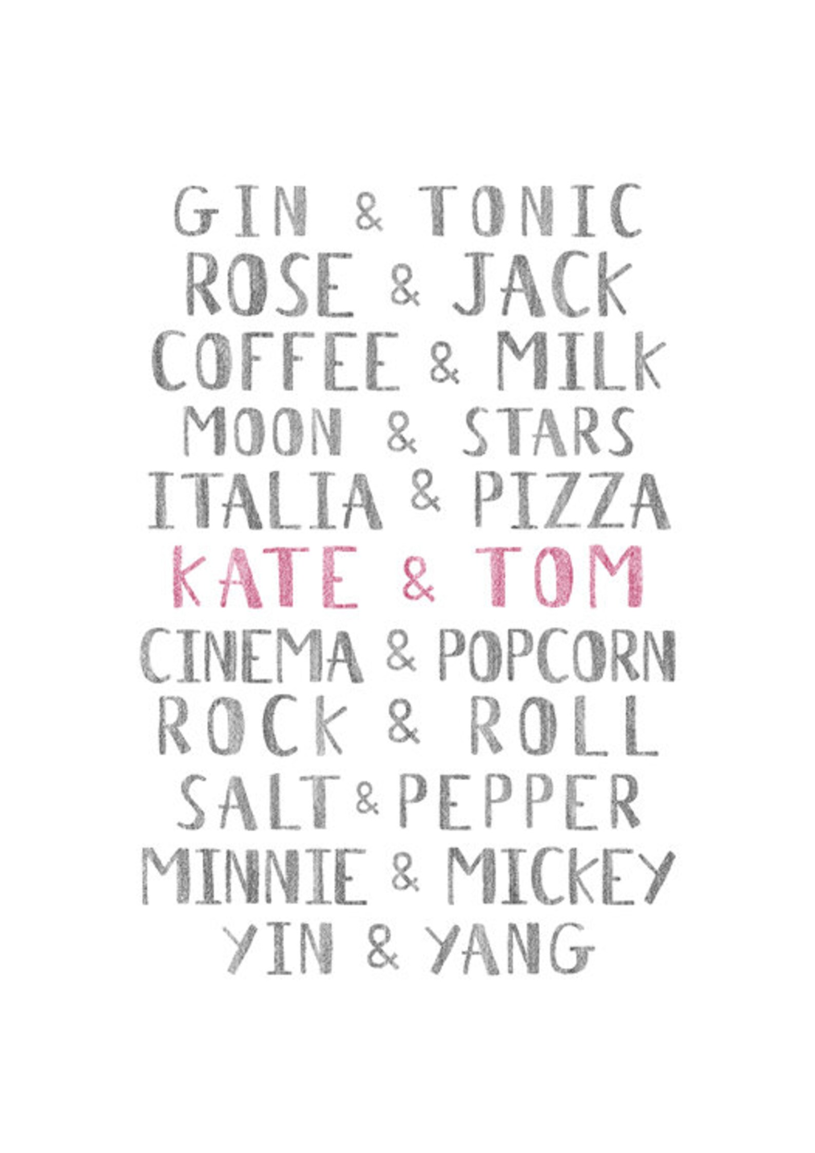 Personalized Poster/couple Name/perfect Pairswedding Love | Etsy