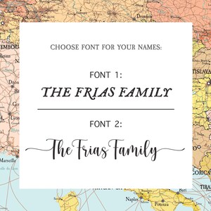 Family Map Print, names family gift Christmas,Christmas gift big family,Family map born,Map 4 places family, christmas gift for mom and dad, image 6