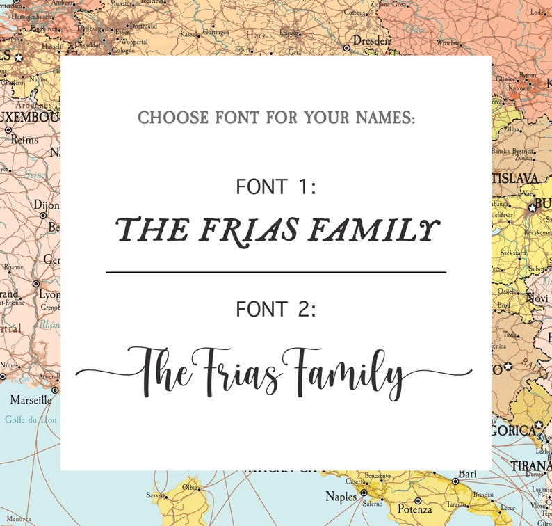 Family Map Print, names family gift Christmas,Christmas gift big family,Family map born,Map 4 places family, christmas gift for mom and dad, image 6