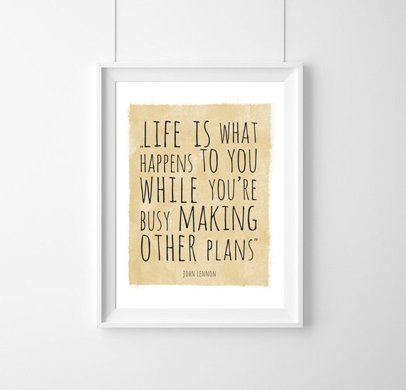 Poster Quote John Lennonlife Is Decor Quote Inspirational Etsy