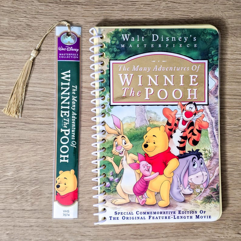 Upcycled VHS Artwork Cover Journal | 1996 Adventures of Winnie the Pooh ...