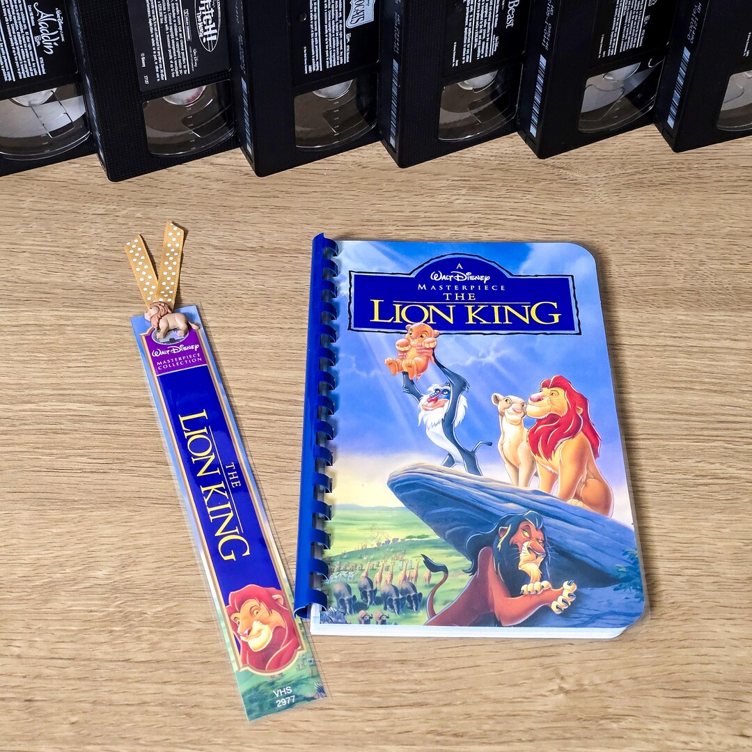 Upcycled VHS Artwork Cover Journal | 1995 the Lion King Spiral Notebook ...