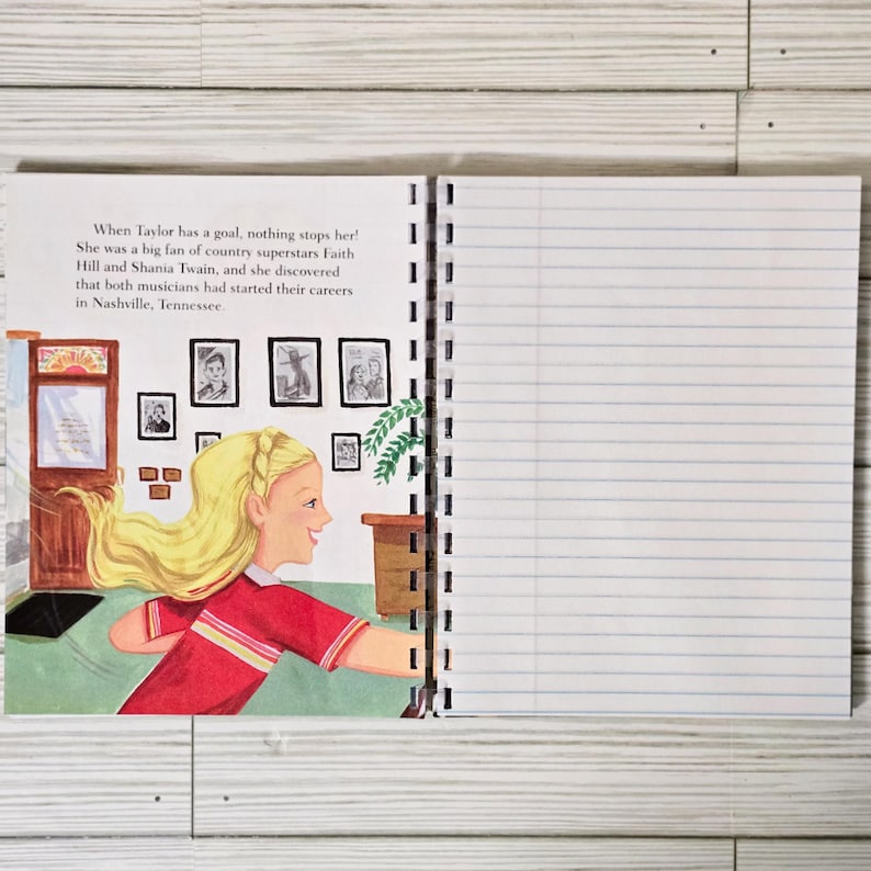 Upcycled Taylor Swift Notebook | A Little Golden Book Biography Journal 2023 Edition image 4
