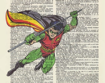 DC comics Robin on dictionary page print 8x10 and 11x14